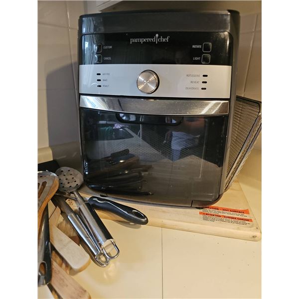 Pampered Chef Air Fryer Oven With Utensils