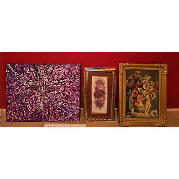 Three Framed Artworks, Mixed Styles