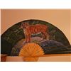 Image 1 : Large Hand-Painted Tiger Wall Fan by Jun. Chí