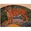 Image 3 : Large Hand-Painted Tiger Wall Fan by Jun. Chí