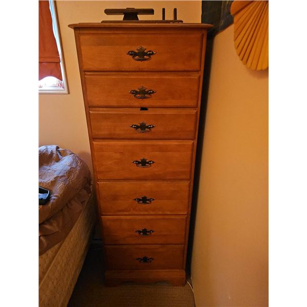 Wooden Tallboy Chest with Seven Drawers