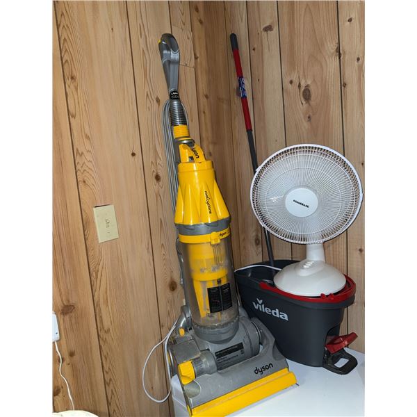 Dyson Vacuum, Vileda Mop Bucket, Homebase Fan