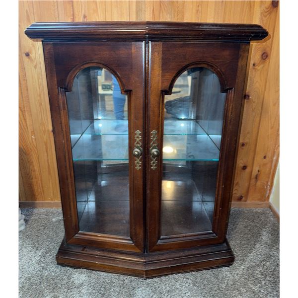 Wood Curio Cabinet with Glass Doors