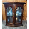 Image 1 : Wood Curio Cabinet with Glass Doors