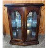 Image 2 : Wood Curio Cabinet with Glass Doors