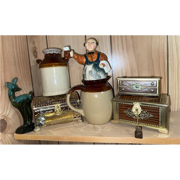 Decorative Lot: Ceramic, Boxes, Glass