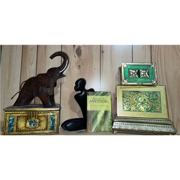Decorative Boxes, Book, and Sculptures Assort