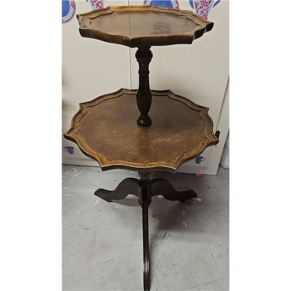 Two-Tier Wood Pie Crust Table