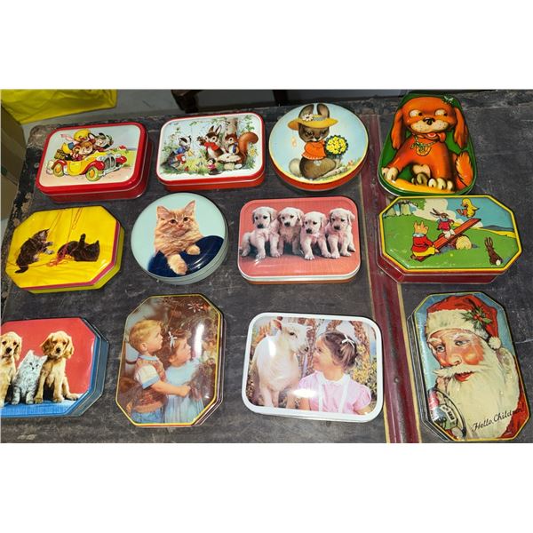 12 Assorted Decorative Tin Boxes