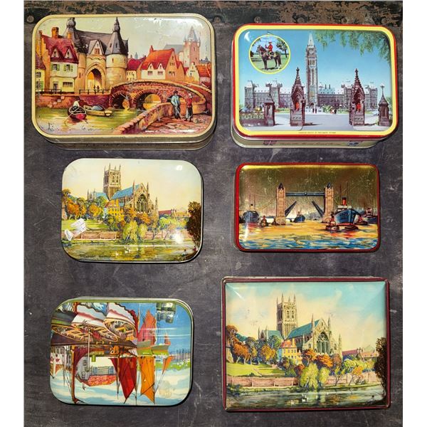 6 Decorative Tin Boxes with Landmark V
