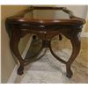 Image 4 : Carved Wood Coffee Table With Glass Top