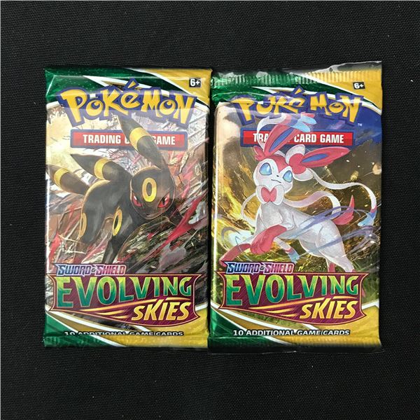 LOT OF 2 POKEMON TCG EVOLVING SKIES SEALED BOOSTER PACKS