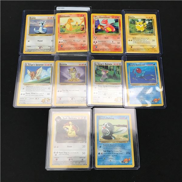 LOT OF 10 POKEMON TCG TRADING CARDS IN INDIVIDUAL SLEEVES