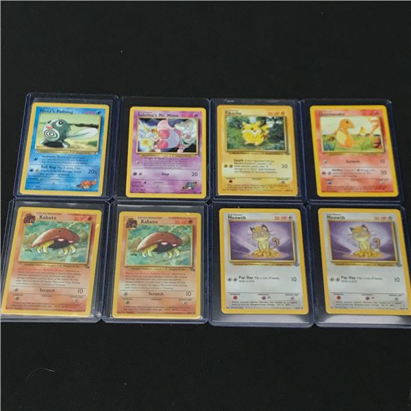 LOT OF 8 POKEMON TCG TRADING CARDS IN INDIVIDUAL SLEEVES