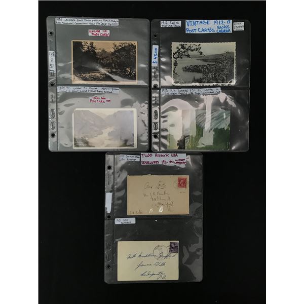 LOT OF VINTAGE STAMPS ON POSTCARDS STARING FROM 1911