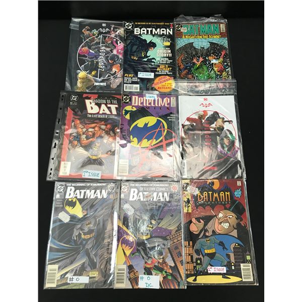 LOT OF 9 COMICS FEATURING BATMAN - DC COMICS