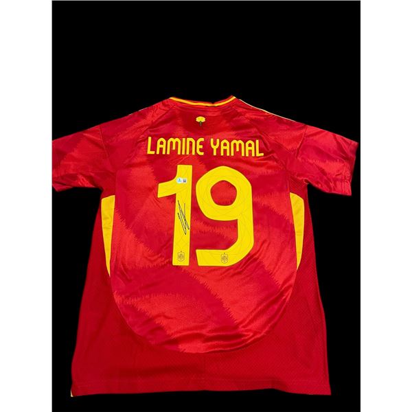 LAMINE YAMAL SIGNED SPAIN SOCCER JERSEY - BECKETT COA