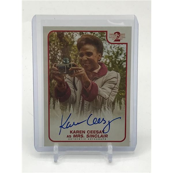 TOPPS NETFLIX STRANGER THINGS 2 KAREN CEESAY SIGNED TRADING CARD