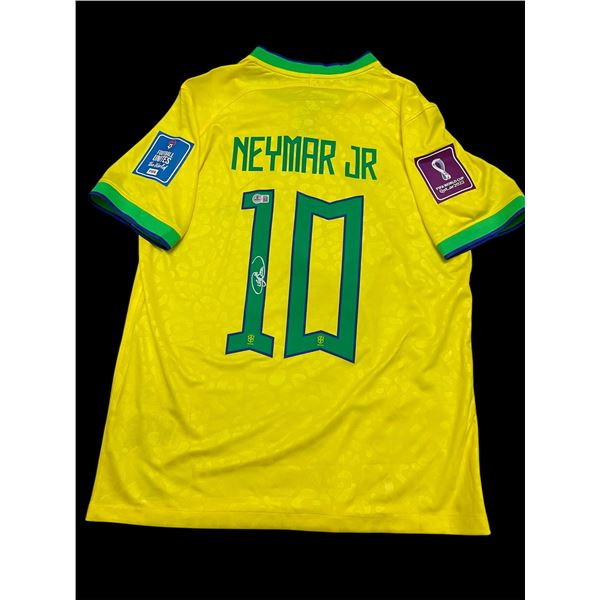 NEYMAR JR SIGNED BRAZIL SOCCER JERSEY - BECKETT COA