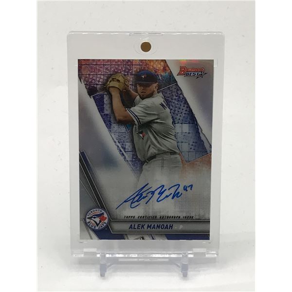 2019 BOWMAN'S BEST BASEBALL ALEK MANOAH SIGNED TRADING CARD