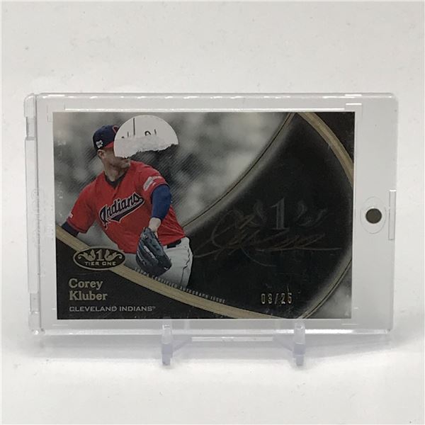 2020 TOPPS TIER ONE BASEBALL COREY KLUBER SIGNED TRADING CARD 03/25