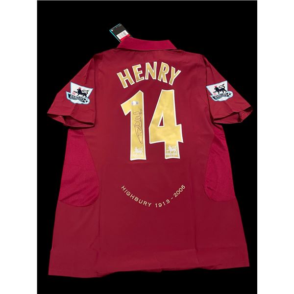 THIERRY HENRY SIGNED ARSENAL SOCCER JERSEY - BECKETT COA
