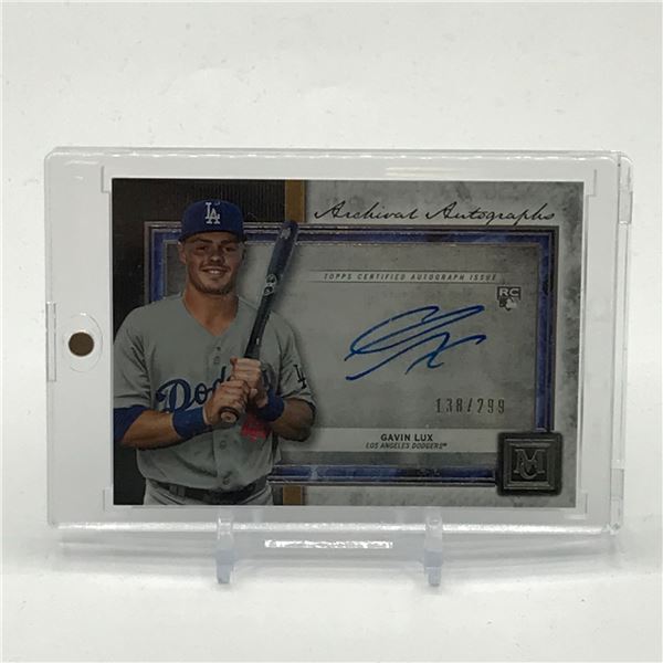 2020 TOPPS MUSEUM COLLECTION BASEBALL GAVIN LUX SIGNED ROOKIE TRADING CARD 138/299