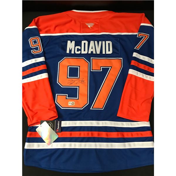 CONNOR MCDAVID EDMONTON OILERS CUSTOM JERSEY - ELITE COA