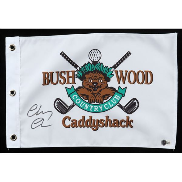 CHEVY CHASE SIGNED BUSHWOOD CADDYSHACK GOLF FLAG - BECKETT COA