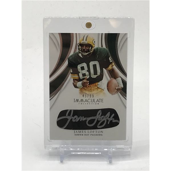 2019 PANINI IMMACULATE COLLECTION FOOTBALL JAMES LOFTON SIGNED TRADING CARD 45/99