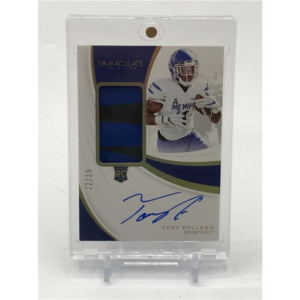 2019 PANINI IMMACULATE COLLECTION COLLEGIATE TONY POLLARD SIGNED PATCH ROOKIE TRADING CARD 22/25