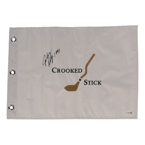 John Daly Signed Crooked Stick Golf Pin Flag Inscribed "1991" - JSA Coa