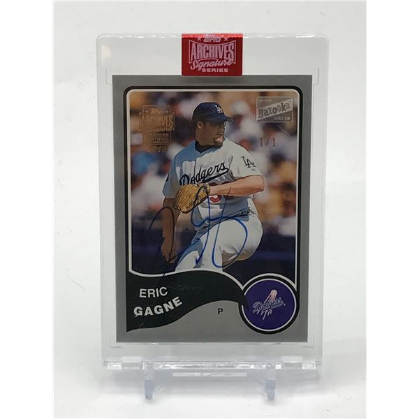 TOPPS ARCHIVE SIGNATURE SERIES ERIC GAGNE SIGNED TRADING CARD 1/1