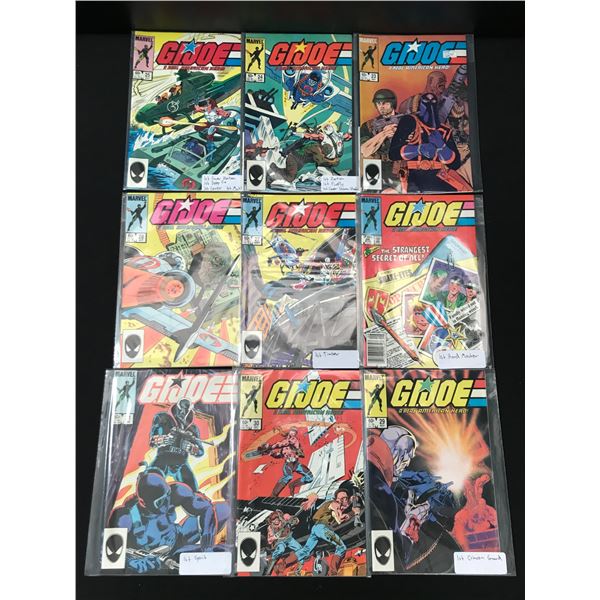LOT OF 9 G.I. JOE COMICS - MARVEL COMICS