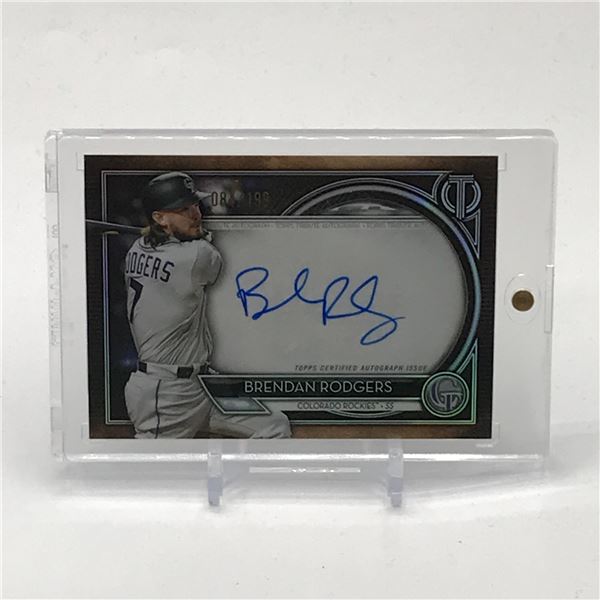 2020 TOPPS TRIBUTE BASEBALL BRENDAN RODGERS SIGNED TRADING CARD 084/199