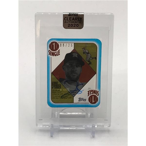2020 TOPPS CLEARLY GEORGE SPRINGER SIGNED CLEAR ACITATE 6/25