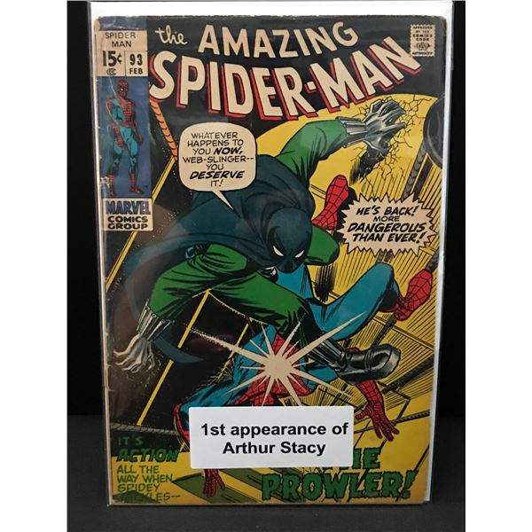 THE AMAZING SPIDERMAN #93 1ST APP ARTHUR STACY - MARVEL COMICS