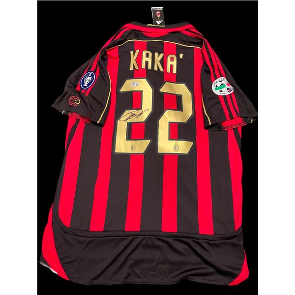 KAKA SIGNED AC MILAN SOCCER JERSEY - BECKETT COA