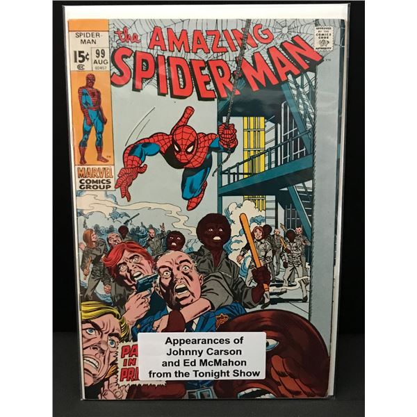 THE AMAZING SPIDERMAN #99 APPEARANCES OF ED MCMAHON AND JOHNNY CARSON - MARVEL COMICS