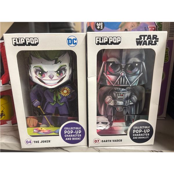 Flip Pop Collectible Pop-Up Joker and Darth Vader Figures