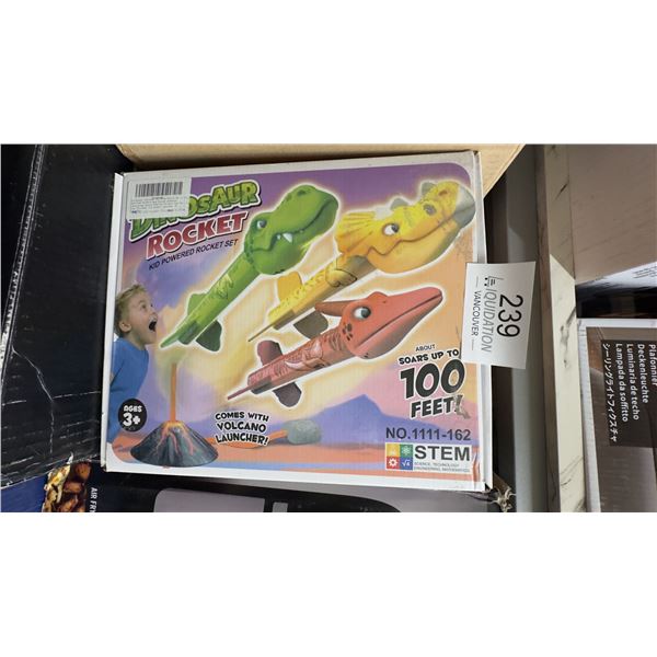 Dinosaur Rocket Kid Powered Rocket Set  3 Dino Rockets + Volcano Launcher