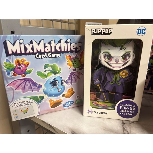 Hasbro MixMatches Card Game & DC Flip Pop The Joker Collectible