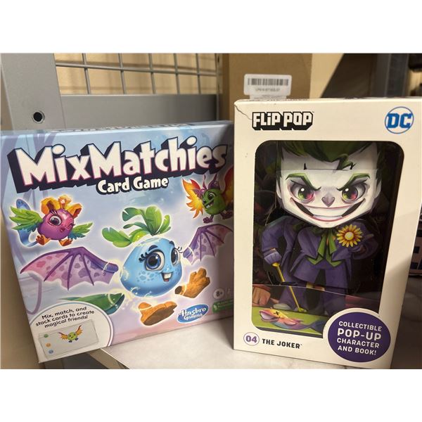 Hasbro MixMatches Card Game & DC Flip Pop The Joker Collectible