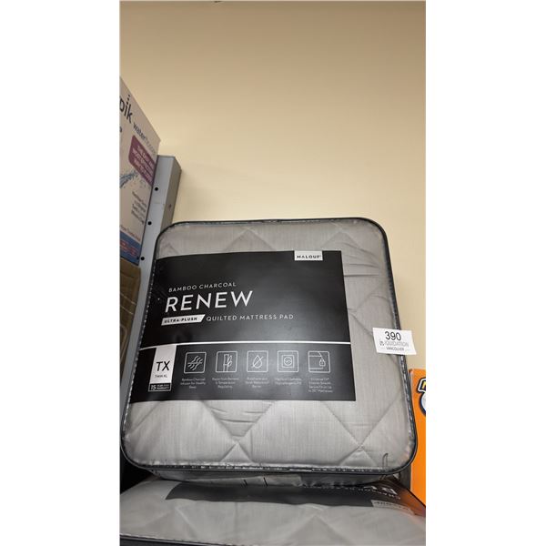 Brand New Malouf Bamboo Charcoal RENEW Ultra-Plush Quilted Mattress Pad  Twin XL