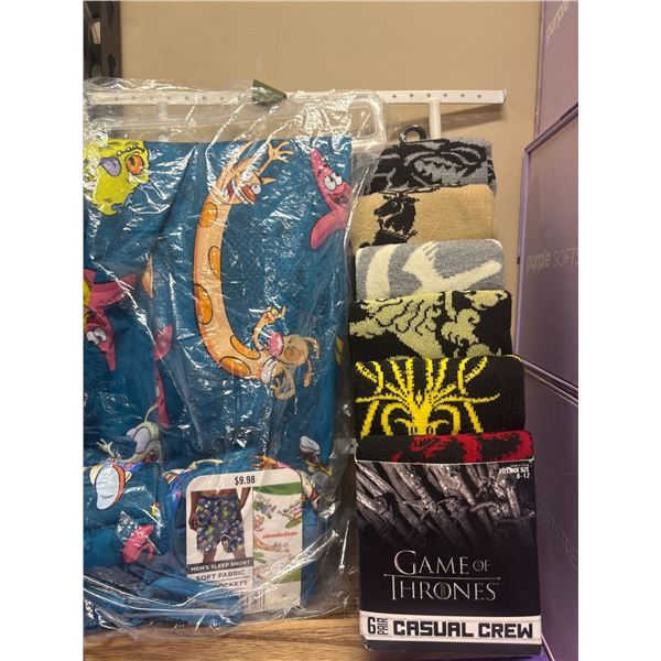 Nickelodeon Pajama Shorts & Game of Thrones Apparel Bundle - Sleep Shorts & Socks