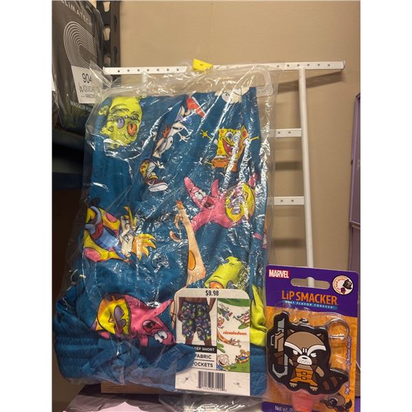 Nickelodeon Rugrats Sleep Shorts & Marvel Rocket Raccoon Lip Smacker