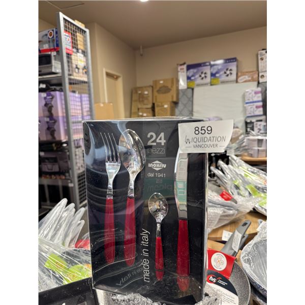 Brand New Nilu Italian Stainless Steel 24 Piece Set - Red | Made in Italy