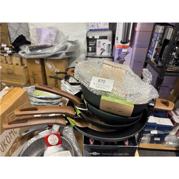 Brand New Eco Neutra Italian Cookware Set - 5 Piece (FP20cm+24cm+28cm+SAUTE24+LID24) - Made in Italy