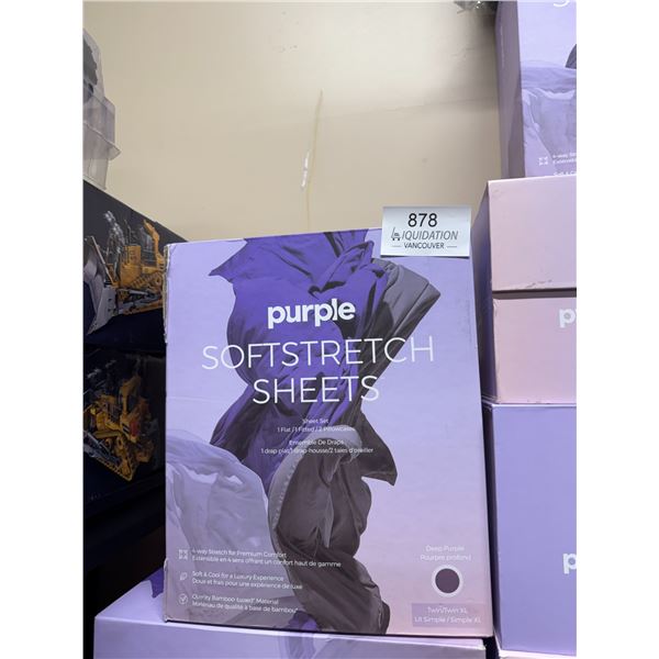 Purple SoftStretch Sheets Set / Twin/Twin XL / Deep Purple - Brand New