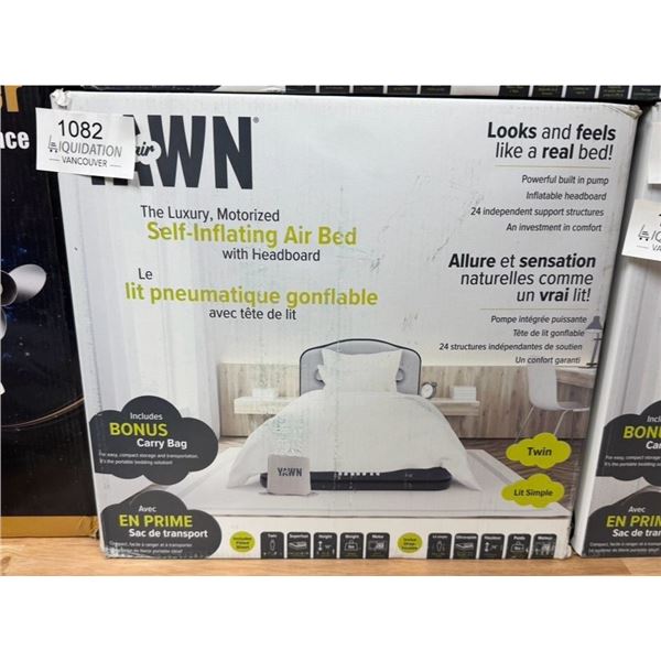 YAWN Air Luxury Twin Self-Inflating Air Bed with Headboard  New in Box